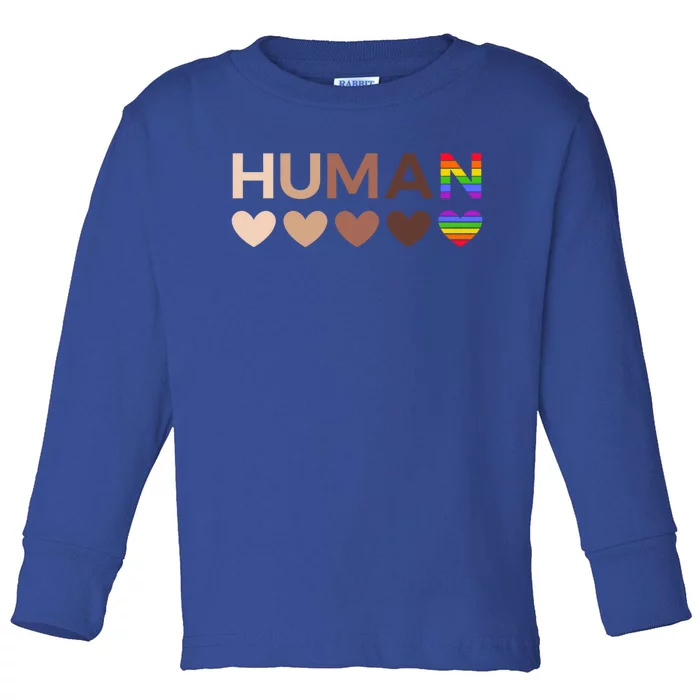 Allinclusive Hearts For Blm Racial Justice And Hu Equality Gift Toddler Long Sleeve Shirt