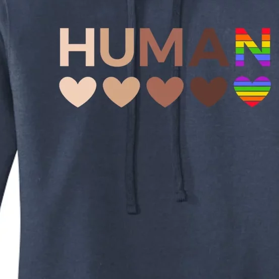 Allinclusive Hearts For Blm Racial Justice And Hu Equality Gift Women's Pullover Hoodie