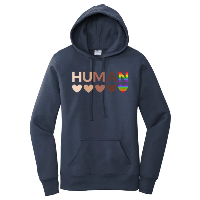 Allinclusive Hearts For Blm Racial Justice And Hu Equality Gift Women's Pullover Hoodie