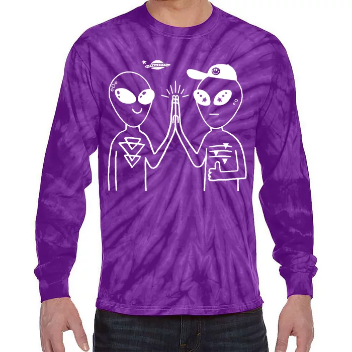 Alien High Five Tie-Dye Long Sleeve Shirt