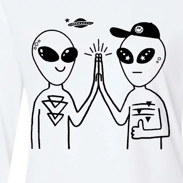 Alien High Five Womens Cotton Relaxed Long Sleeve T-Shirt