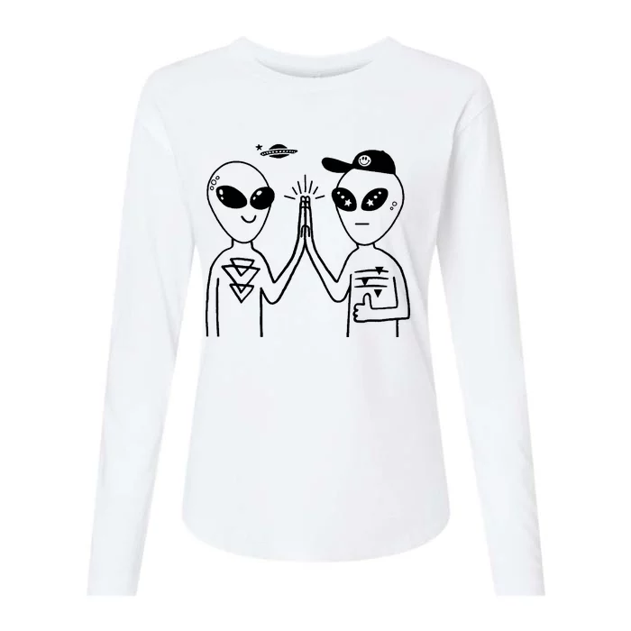 Alien High Five Womens Cotton Relaxed Long Sleeve T-Shirt