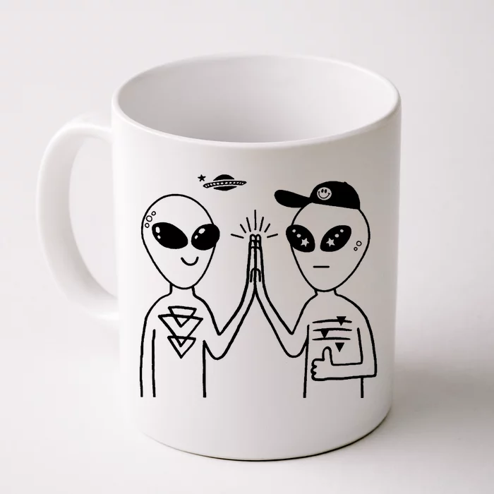 Alien High Five Front & Back Coffee Mug