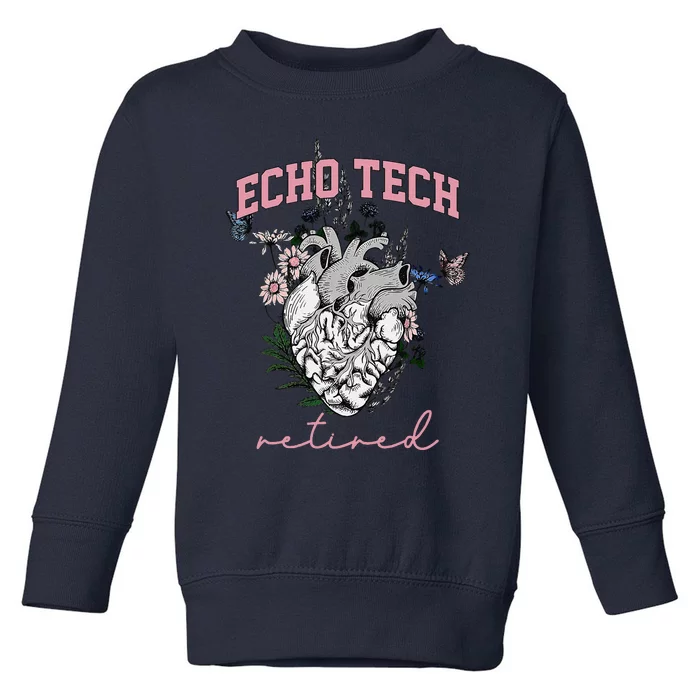 Anatomical Heart Floral Echo Tech Retired Cardiac Sonography Toddler Sweatshirt