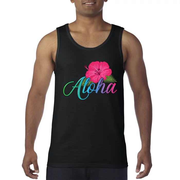 Aloha Hawaii From The Island Feel The Aloha Flower Tank Top