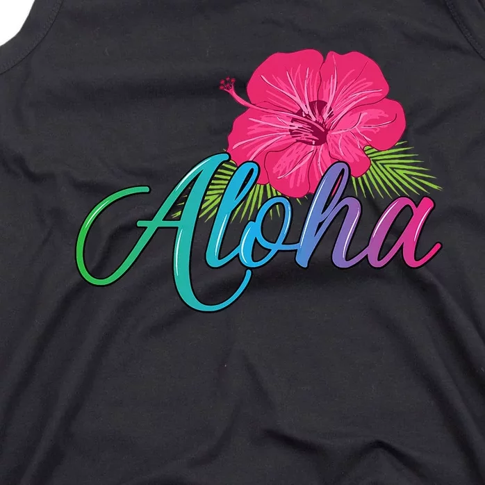 Aloha Hawaii From The Island Feel The Aloha Flower Tank Top