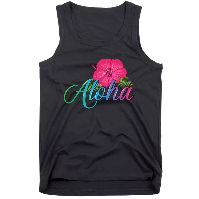 Aloha Hawaii From The Island Feel The Aloha Flower Tank Top