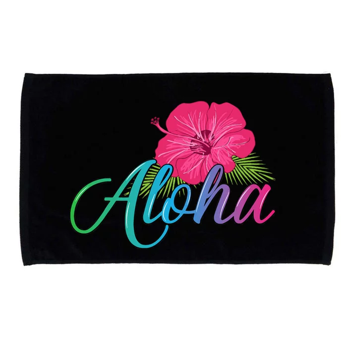 Aloha Hawaii From The Island Feel The Aloha Flower Microfiber Hand Towel