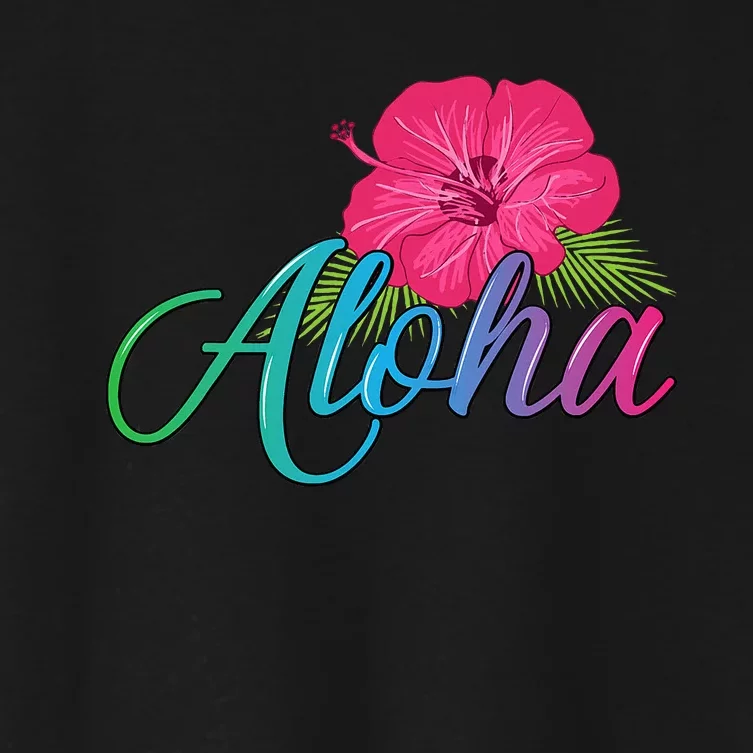 Aloha Hawaii From The Island Feel The Aloha Flower Women's Crop Top Tee