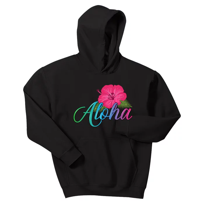 Aloha Hawaii From The Island Feel The Aloha Flower Kids Hoodie