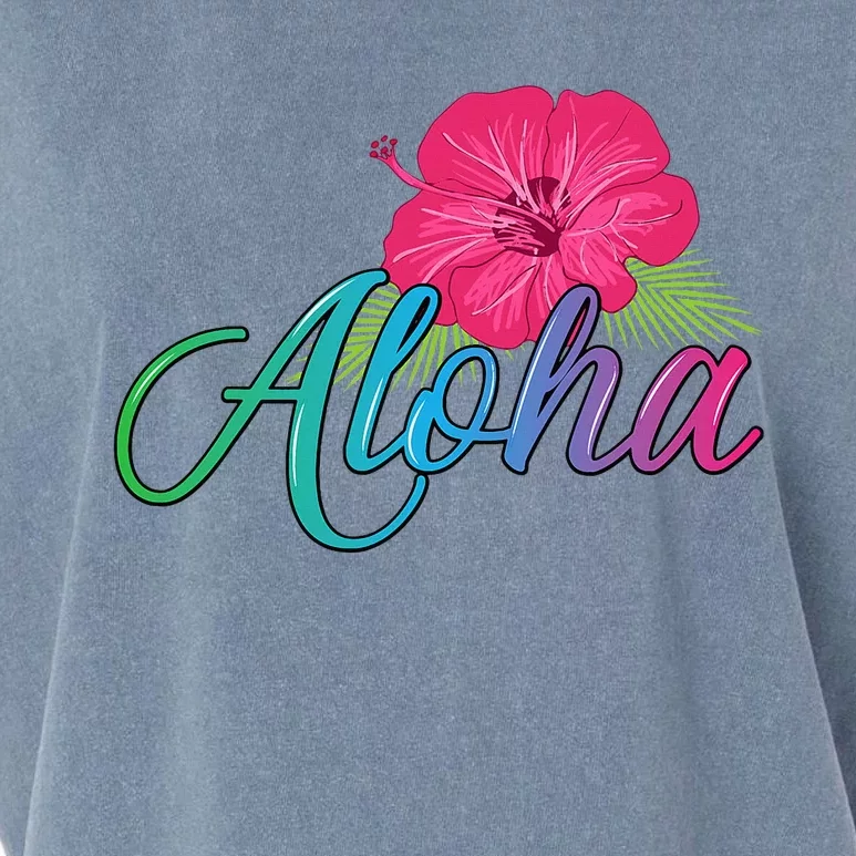 Aloha Hawaii From The Island Feel The Aloha Flower Garment-Dyed Women's Muscle Tee