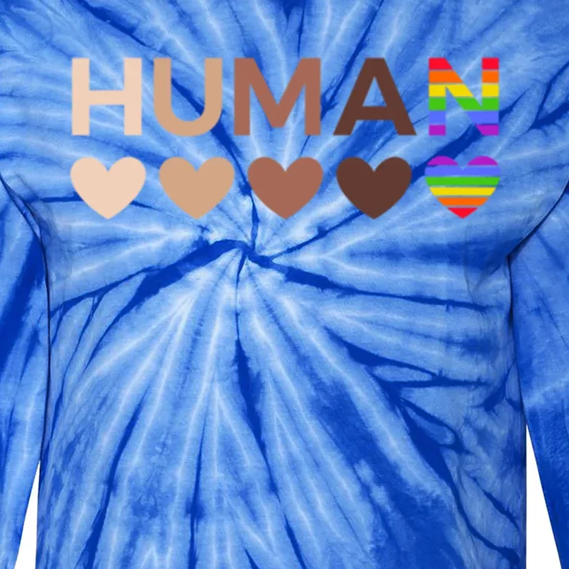 Allinclusive Hearts For Blm Racial Justice And Hu Equality Meaningful Gift Tie-Dye Long Sleeve Shirt