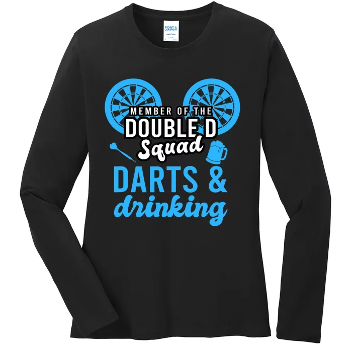 Adult humor for dart player in pub funny dart Ladies Long Sleeve Shirt