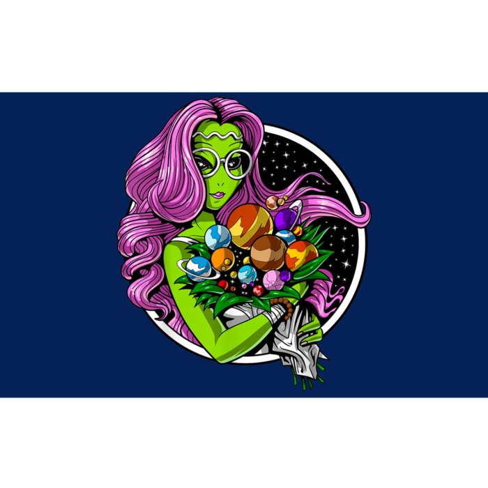 Alien Hippie Floral Peace Sign Flowers Bumper Sticker