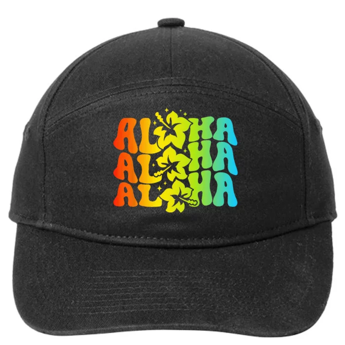 Aloha Hawaiian Flower Hawaii Vacation 7-Panel Snapback Hat