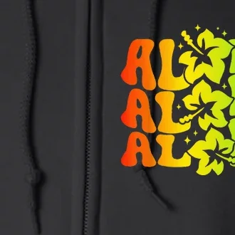 Aloha Hawaiian Flower Hawaii Vacation Full Zip Hoodie