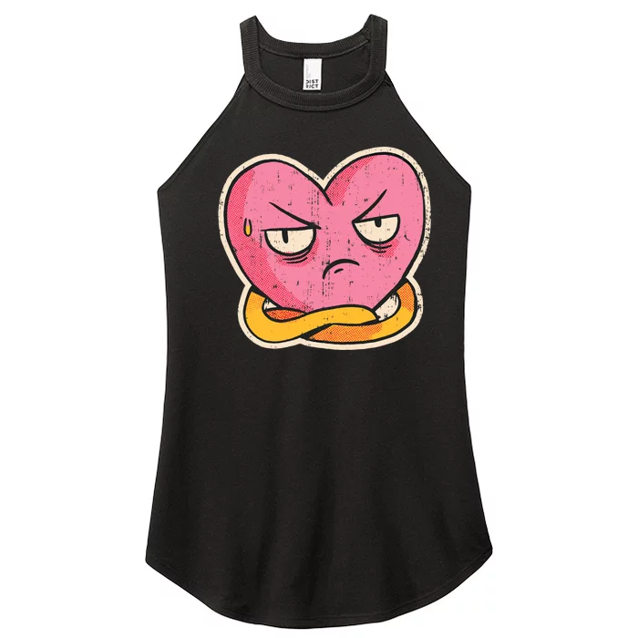 Angry Heart Funny Women’s Perfect Tri Rocker Tank