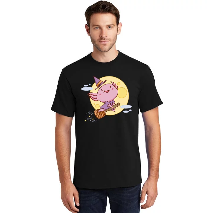 Axolotl Halloween Flying Witch Tall T-Shirt