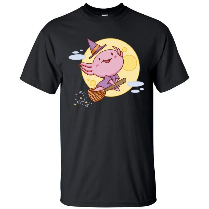 Axolotl Halloween Flying Witch Tall T-Shirt