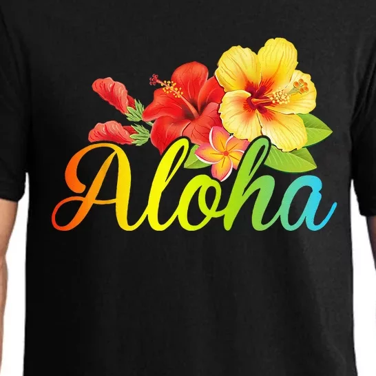 Aloha Hawaiian Flower Hawaii Vacation Pajama Set