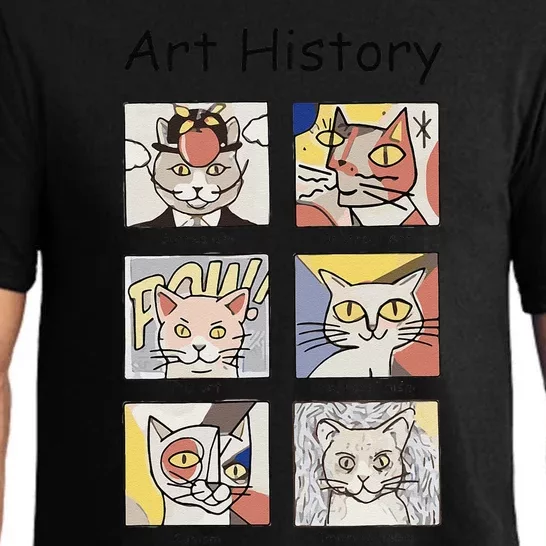 Art History Funny Cat Art Lover Painting Painter Artist Pajama Set