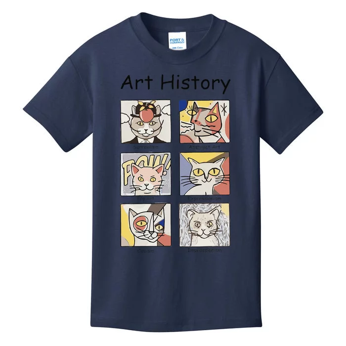 Art History Funny Cat Art Lover Painting Painter Artist Kids T-Shirt