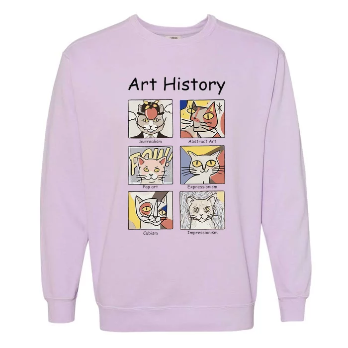 Art History Funny Cat Art Lover Painting Painter Artist Garment-Dyed Sweatshirt