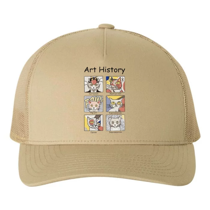 Art History Funny Cat Art Lover Painting Painter Artist Yupoong Adult 5-Panel Trucker Hat