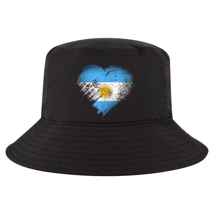 Argentina Heart Flag Soccer Football Argentinian Sun Of May Cool Comfort Performance Bucket Hat