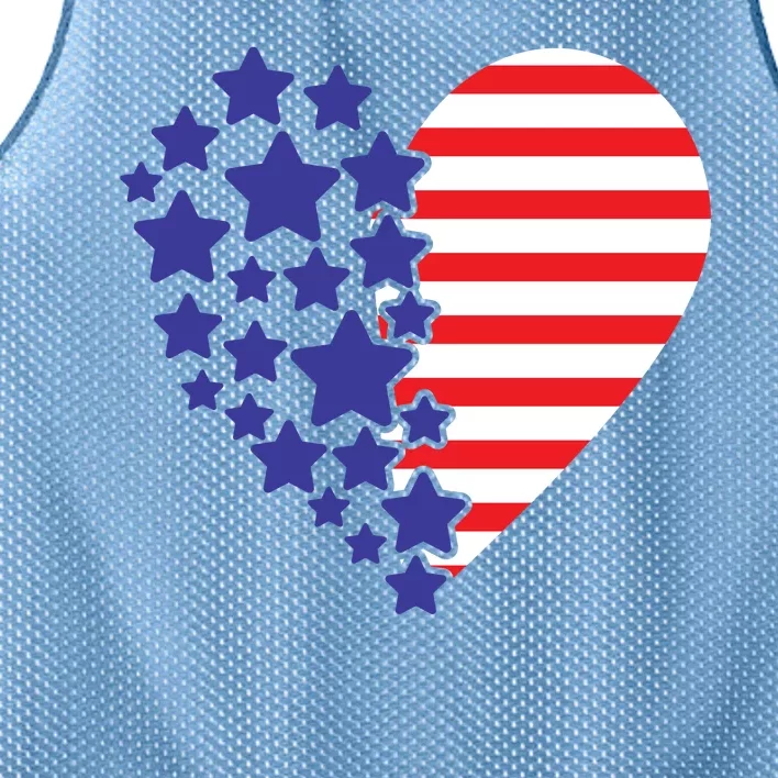 American Heart Flag Mesh Reversible Basketball Jersey Tank