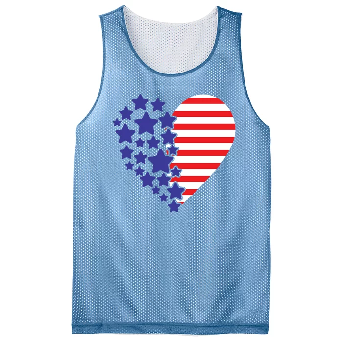 American Heart Flag Mesh Reversible Basketball Jersey Tank