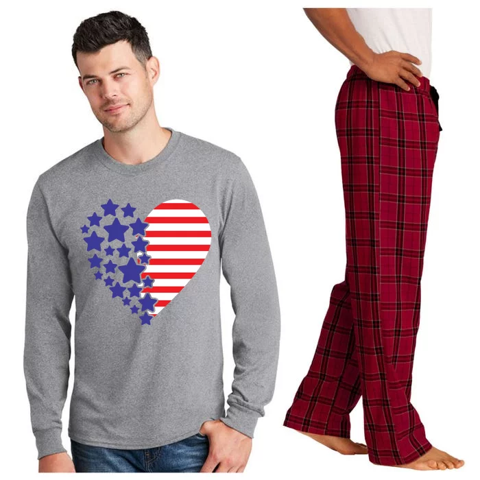 American Heart Flag Long Sleeve Pajama Set