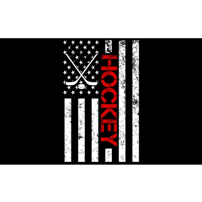 American Hockey Flag Vintage Bumper Sticker