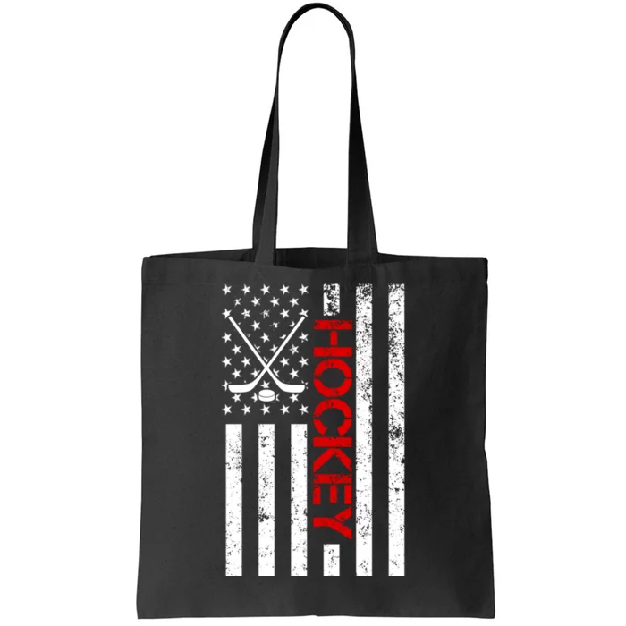 American Hockey Flag Vintage Tote Bag