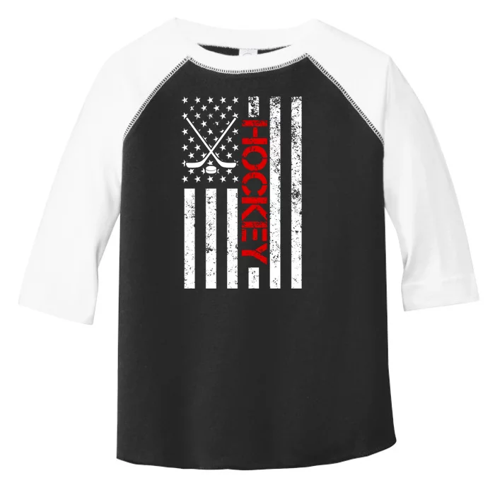 American Hockey Flag Vintage Toddler Fine Jersey T-Shirt