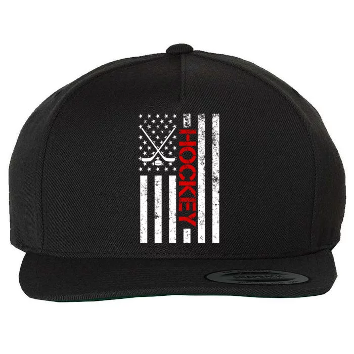 American Hockey Flag Vintage Wool Snapback Cap