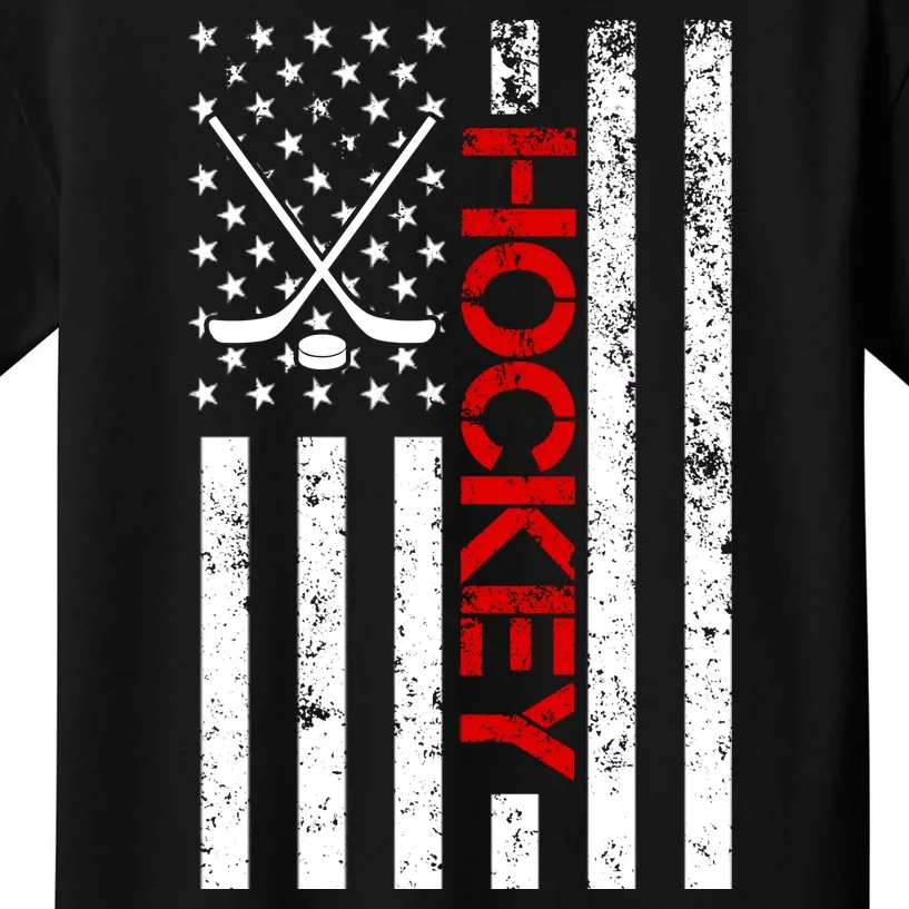 American Hockey Flag Vintage Kids T-Shirt