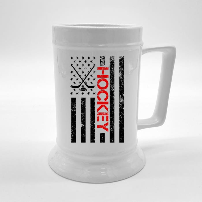 American Hockey Flag Vintage Front & Back Beer Stein