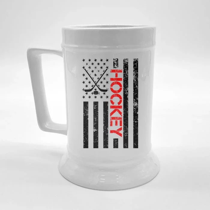 American Hockey Flag Vintage Front & Back Beer Stein