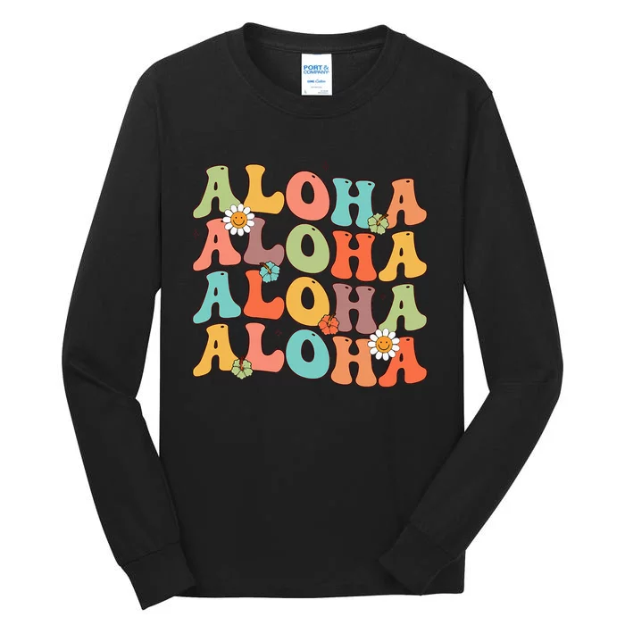 Aloha Hawaiian Flower Hawaii Vacation Tall Long Sleeve T-Shirt