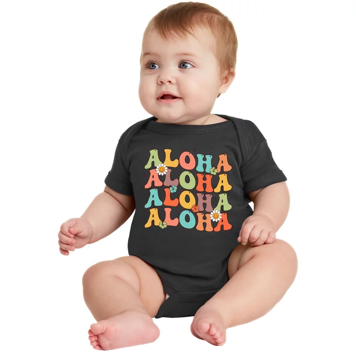 Aloha Hawaiian Flower Hawaii Vacation Baby Bodysuit