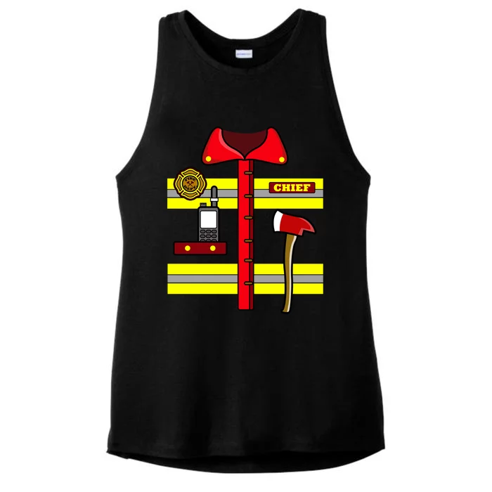 Adult Halloween Fire Firefighter Costume Gift Ladies Tri-Blend Wicking Tank