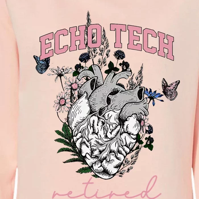 Anatomical Heart Floral Echo Tech Retired Cardiac Sonography Womens California Wash Sweatshirt