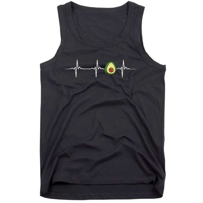 Avocado Heartbeat Funny Health Design Tank Top