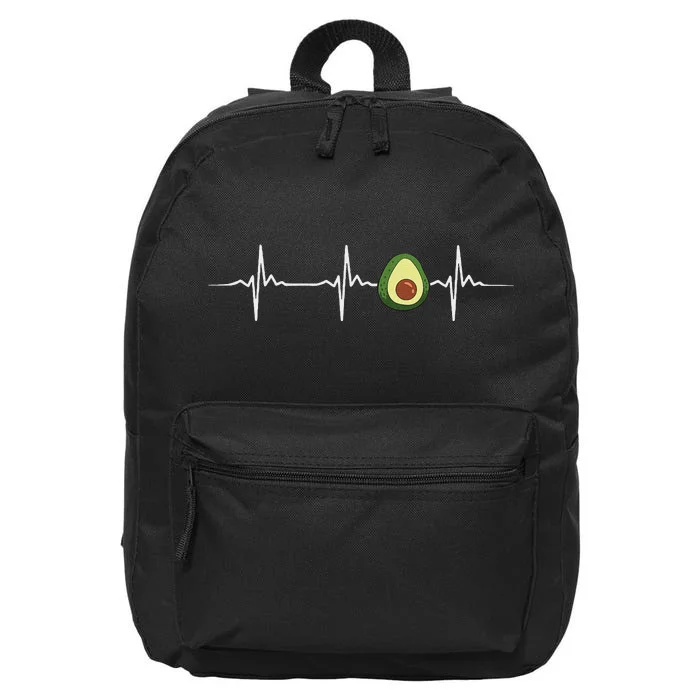 Avocado Heartbeat Funny Avocado 16 in Basic Backpack