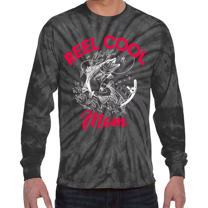 Angling Hunting Fishing Reel Cool Mom Tie-Dye Long Sleeve Shirt