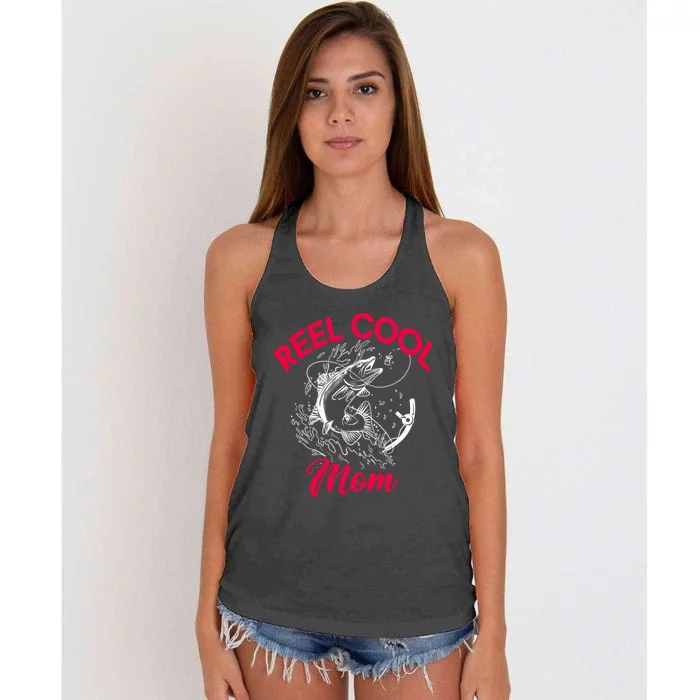 Angling Hunting Fishing Reel Cool Mom Women's Knotted Racerback Tank