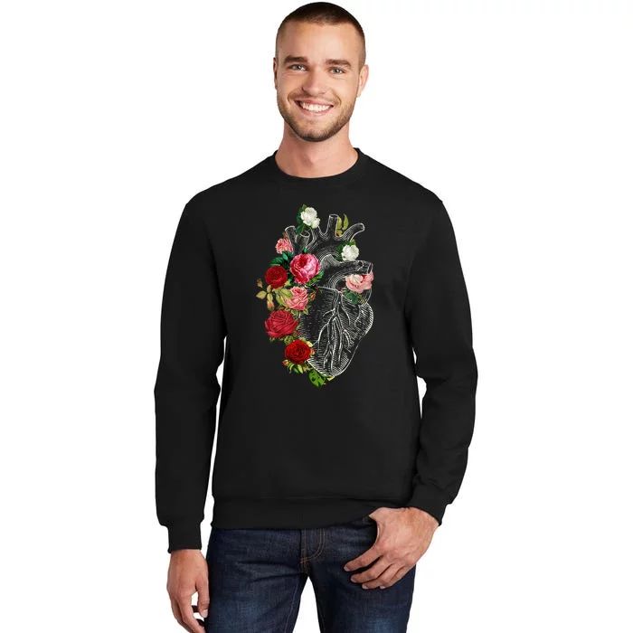 Anatomical Heart Floral Organ Cardiology Cardiac Nurse Sweatshirt