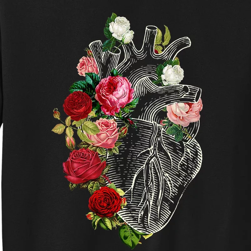 Anatomical Heart Floral Organ Cardiology Cardiac Nurse Sweatshirt