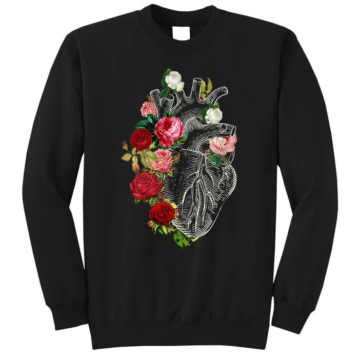 Anatomical Heart Floral Organ Cardiology Cardiac Nurse Sweatshirt